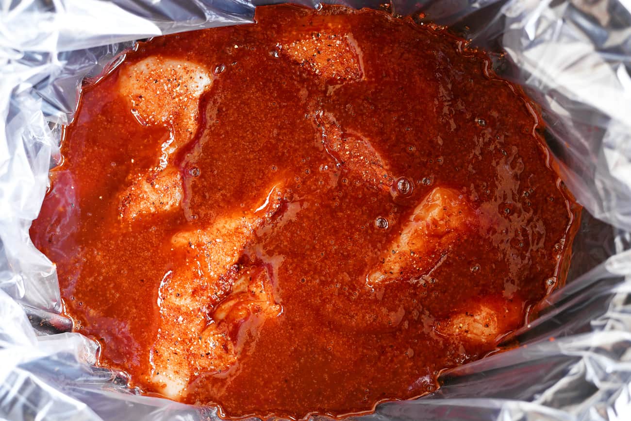 chicken breasts in barbecue sauce