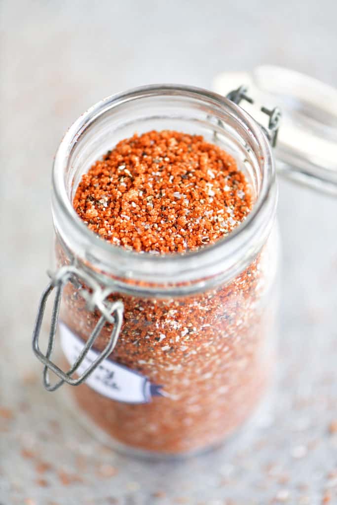 savory dry rub in small jar
