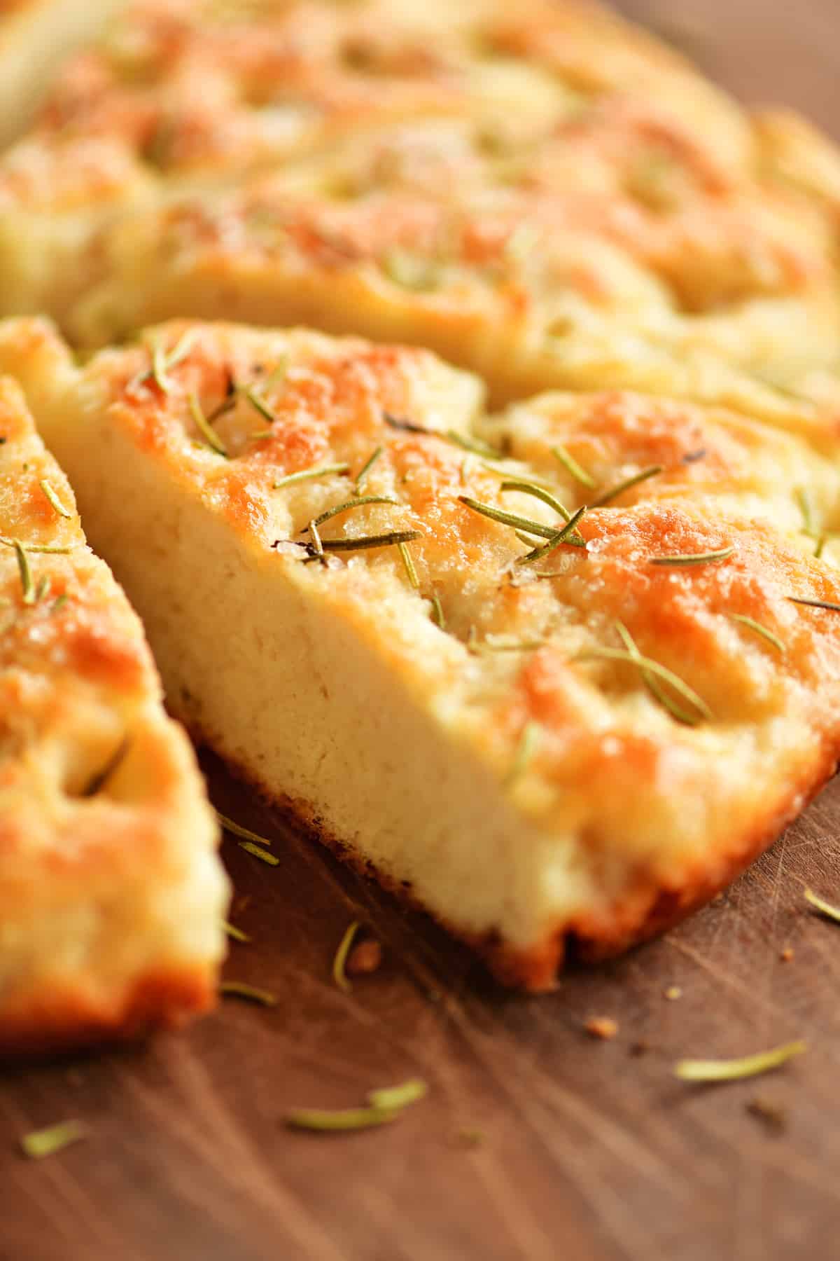 inside of the rosemary focaccia bread