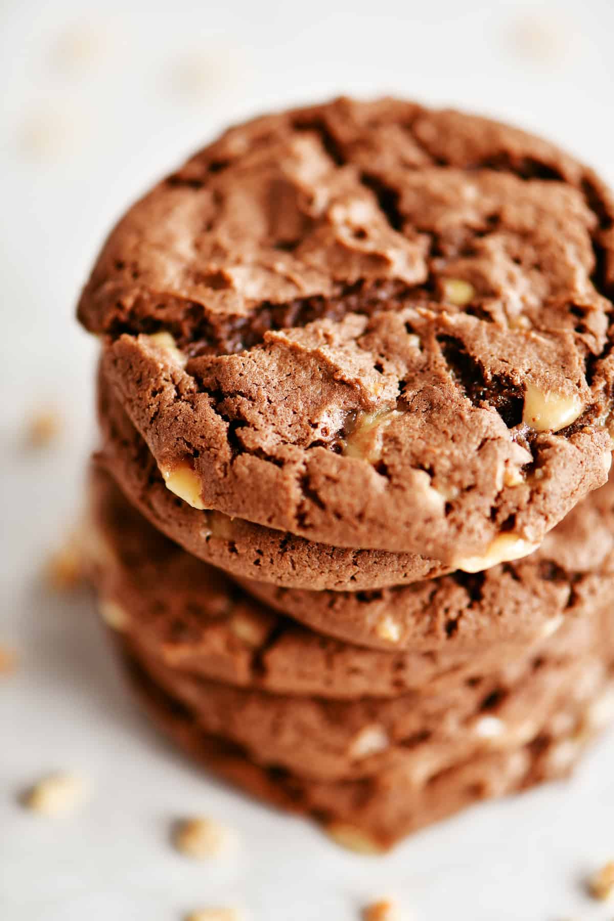 stack of chocolate cake mix cookies