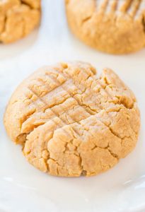 a close up photo of a peanut butter cookie