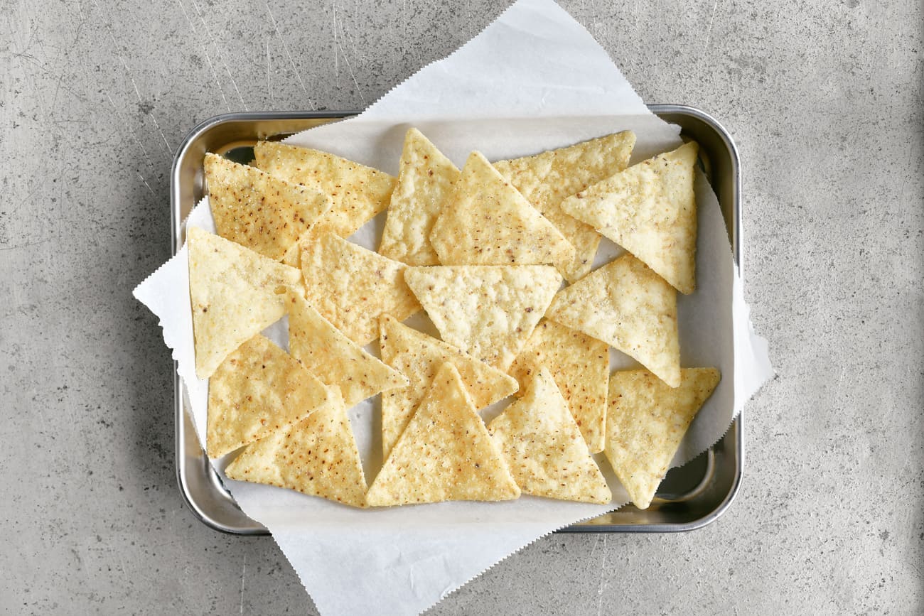 tortilla chips on a tray