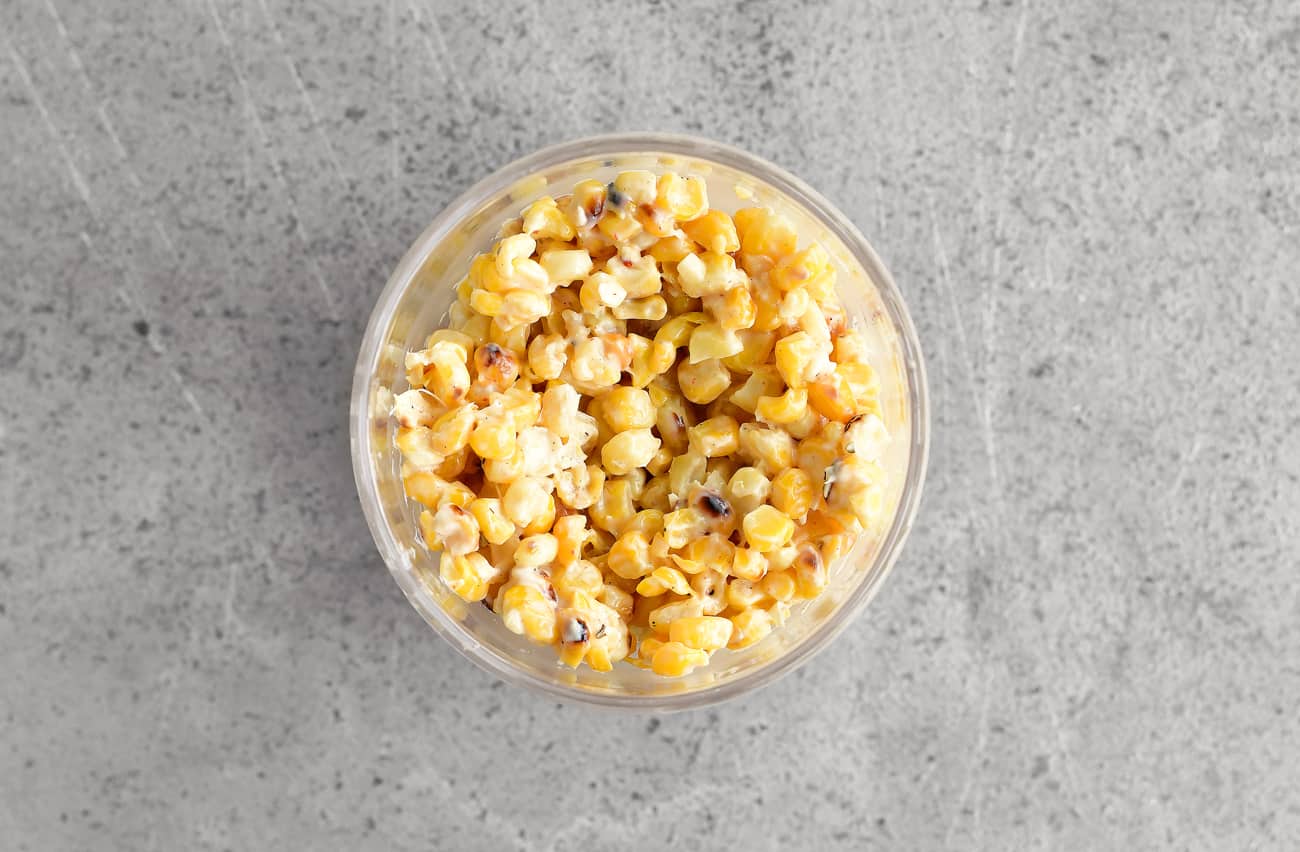 layer of corn in a cup