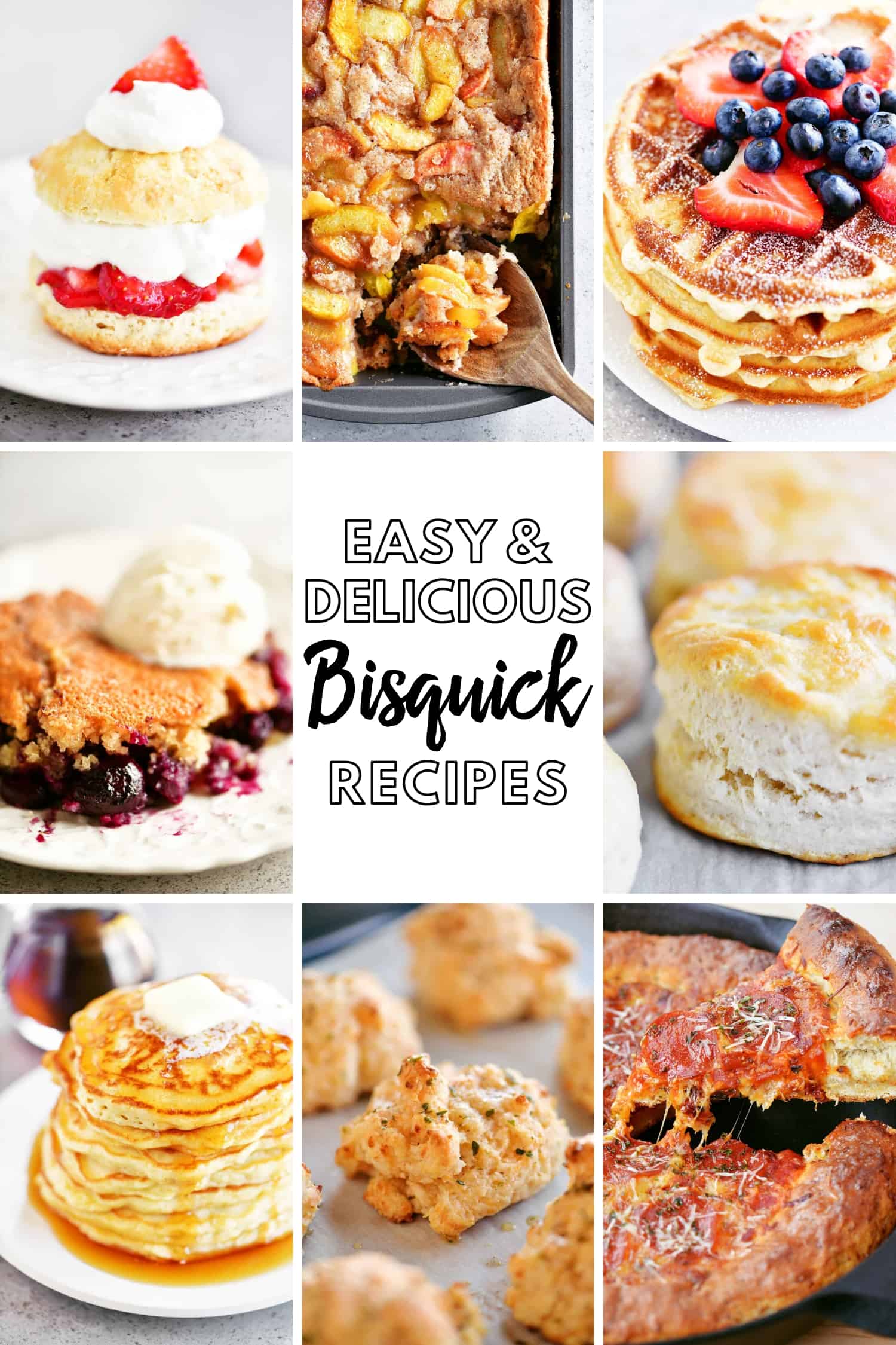 collage of bisquick recipes