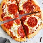 sliced pepperoni deep fried pizza