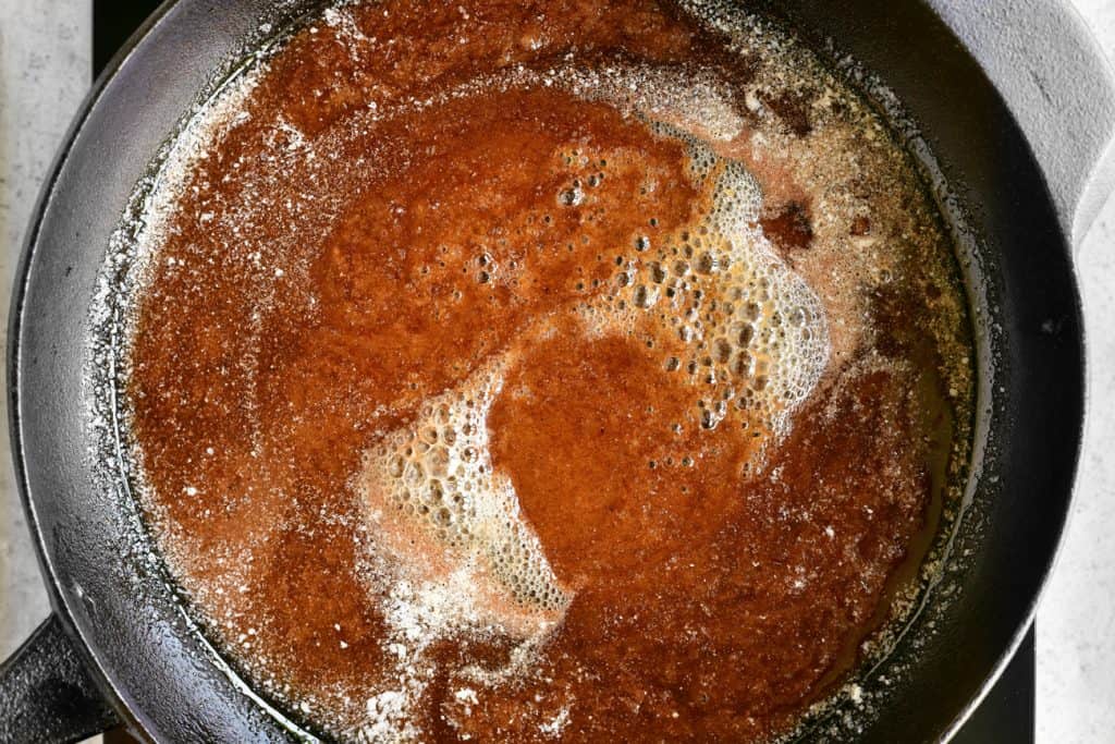 caramel sauce in a pan