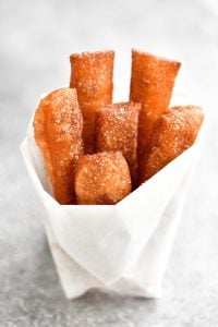 cinnamon coated fried donut sticks