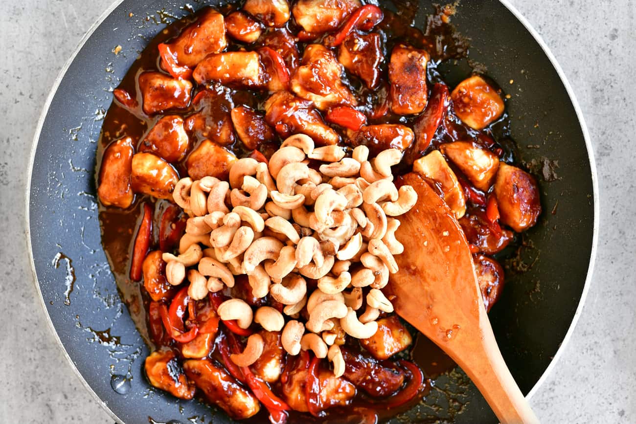 top with roasted cashews