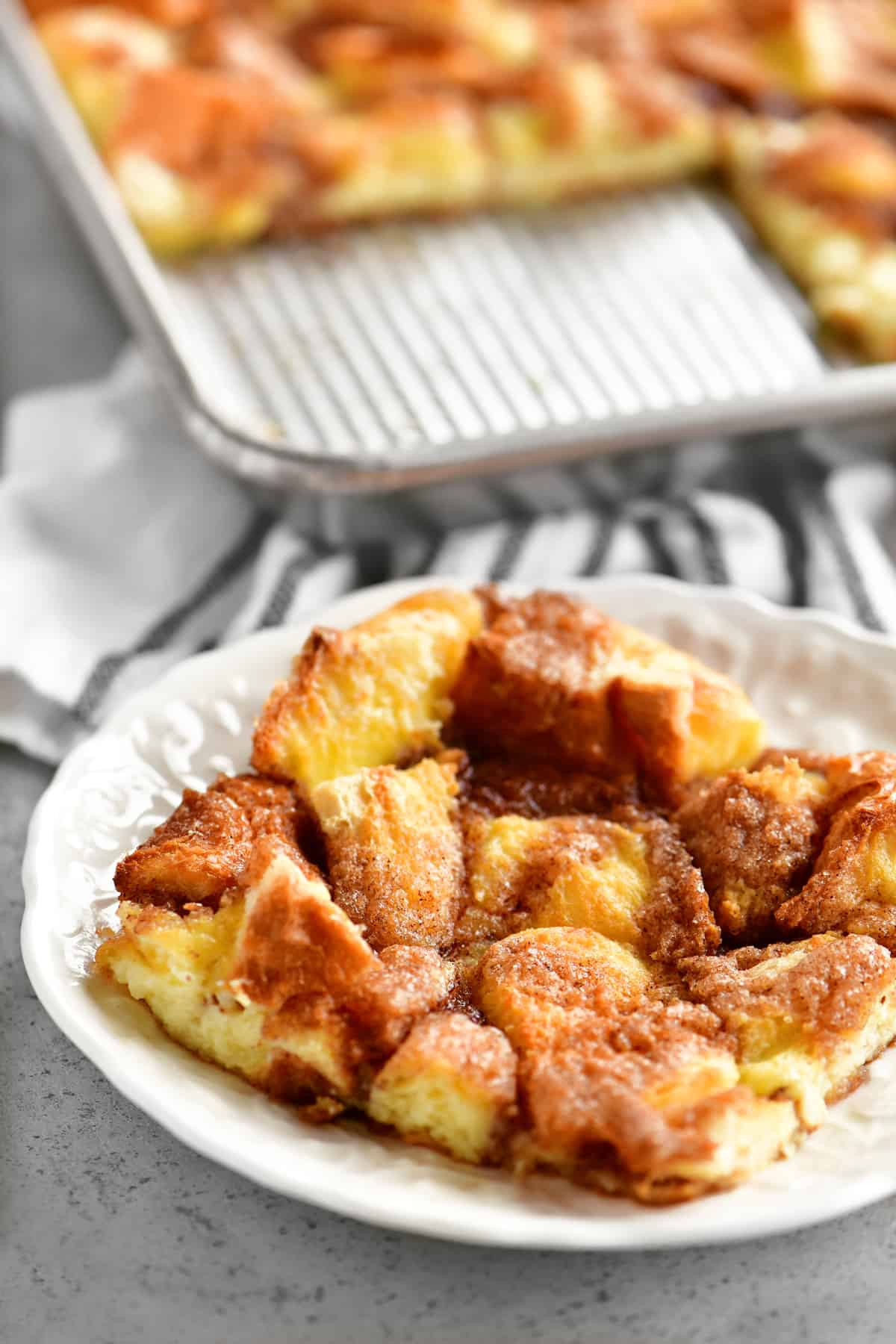 yummy french toast casserole on a plate