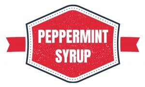 red and white printable peppermint syrup label
