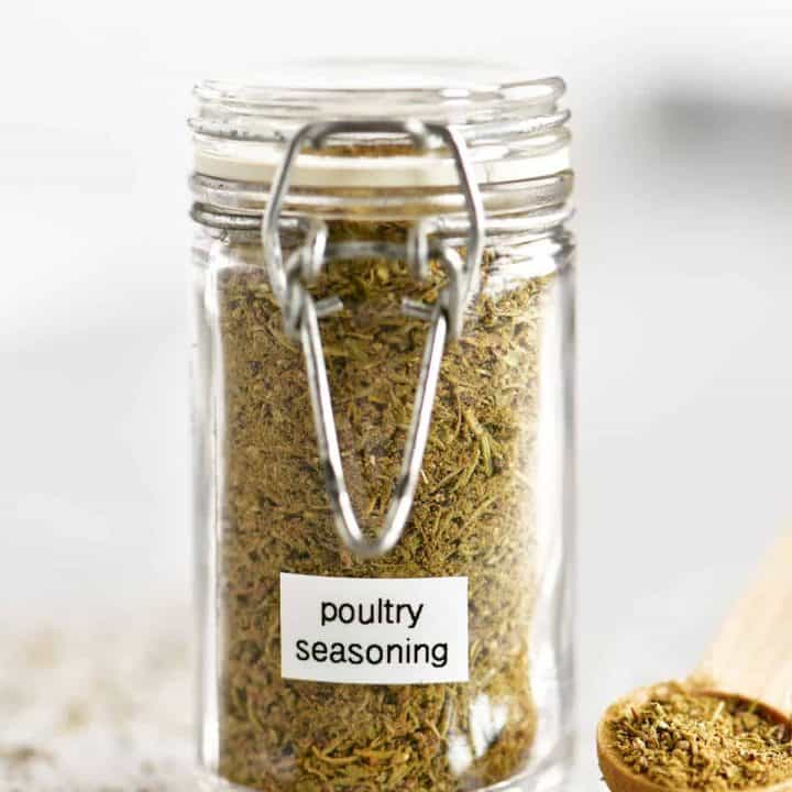 a photo of the jar of poultry seasoning