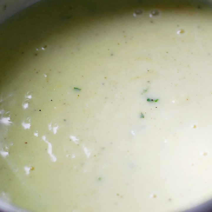 cream of chicken soup in a pot
