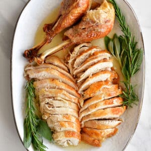 A platter of turkey.