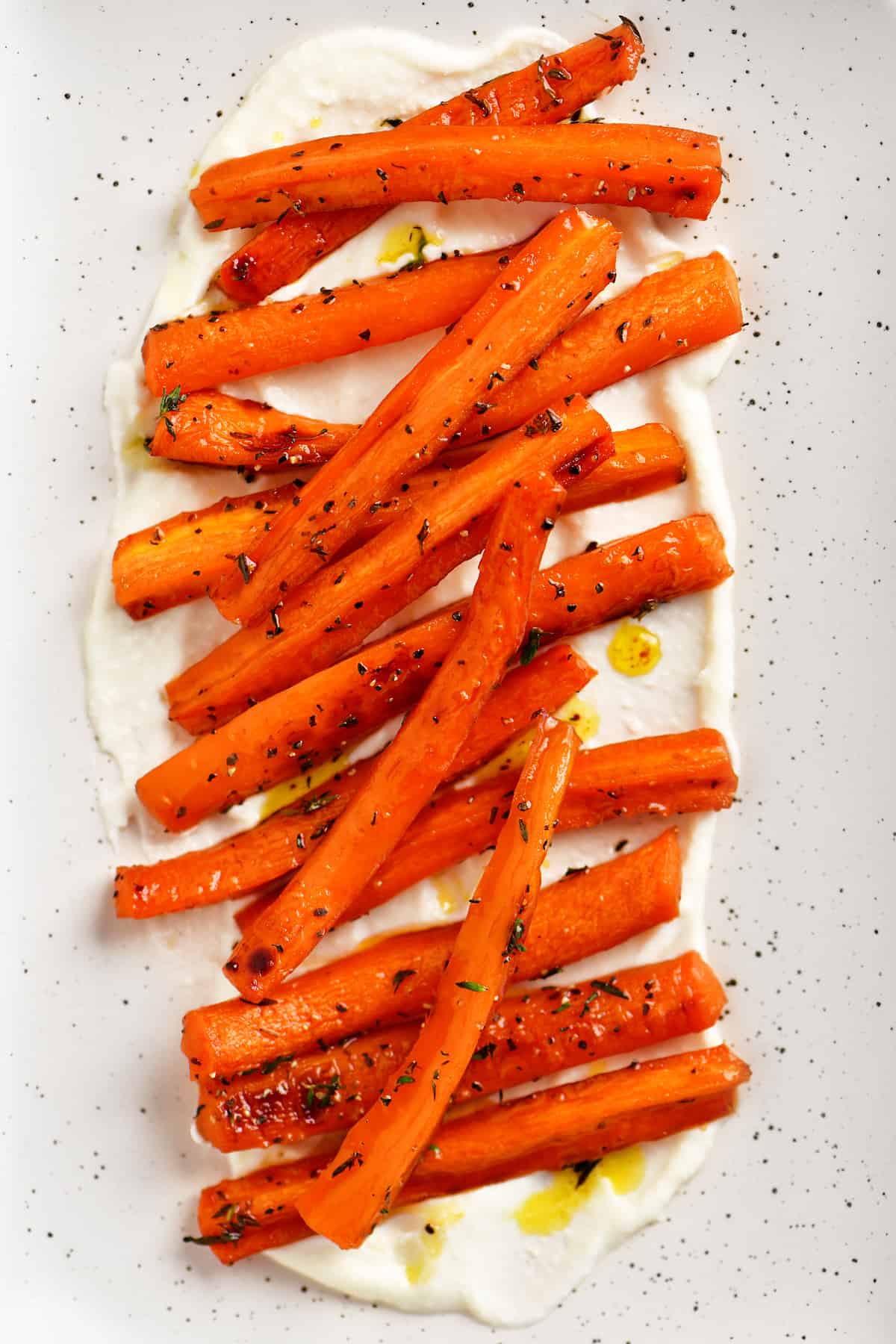 a photo of the roasted carrots from above