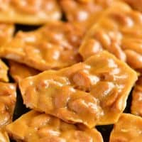 a close-up photo of the peanut brittle