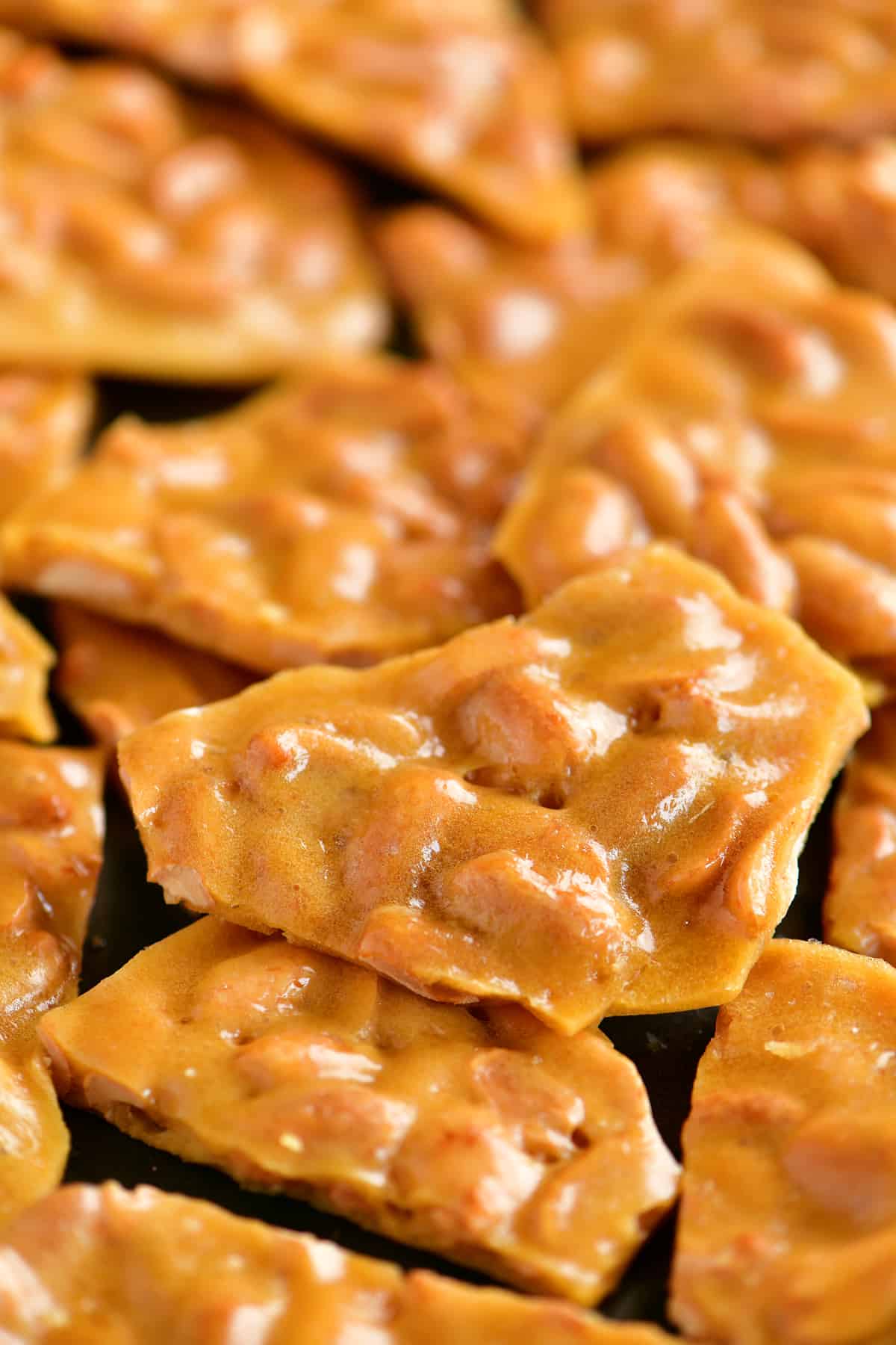 a close-up photo of the peanut brittle