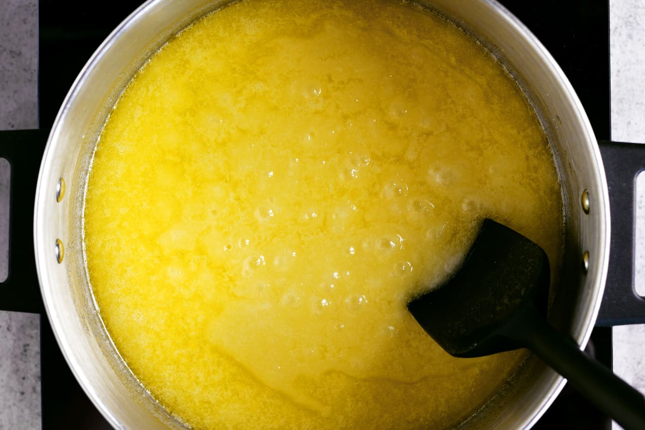 bring sugar and butter mixture to a boil