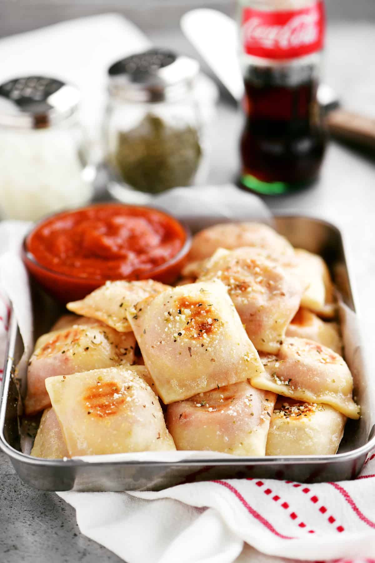 two ingredient dough pizza rolls on a silver tray