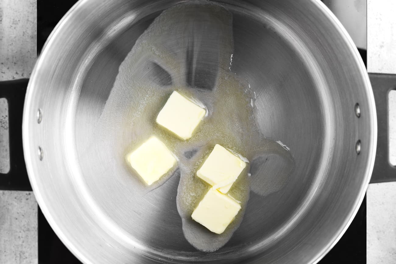 melting butter in a cooking pot