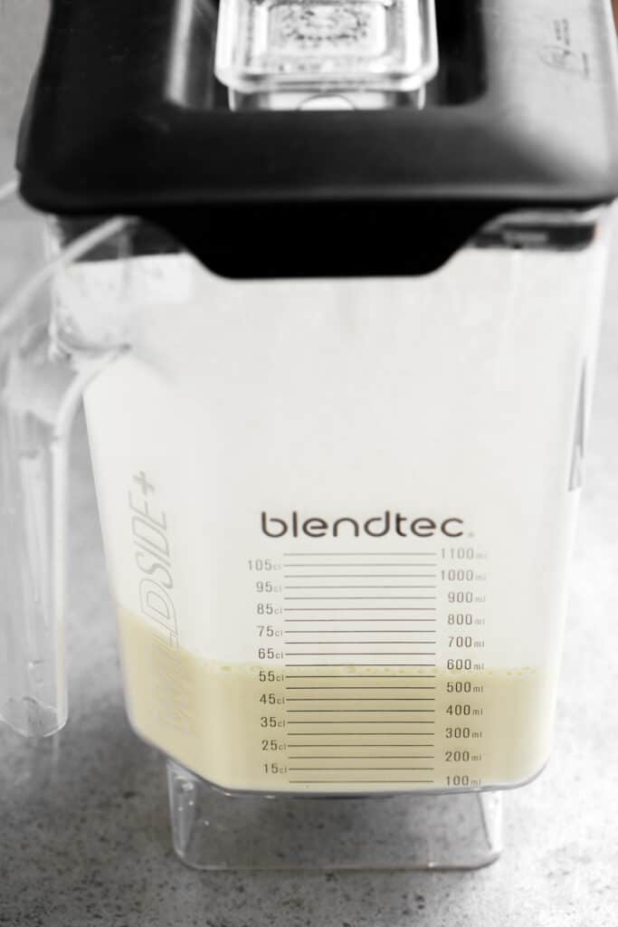 blended ingredients in a blender cup