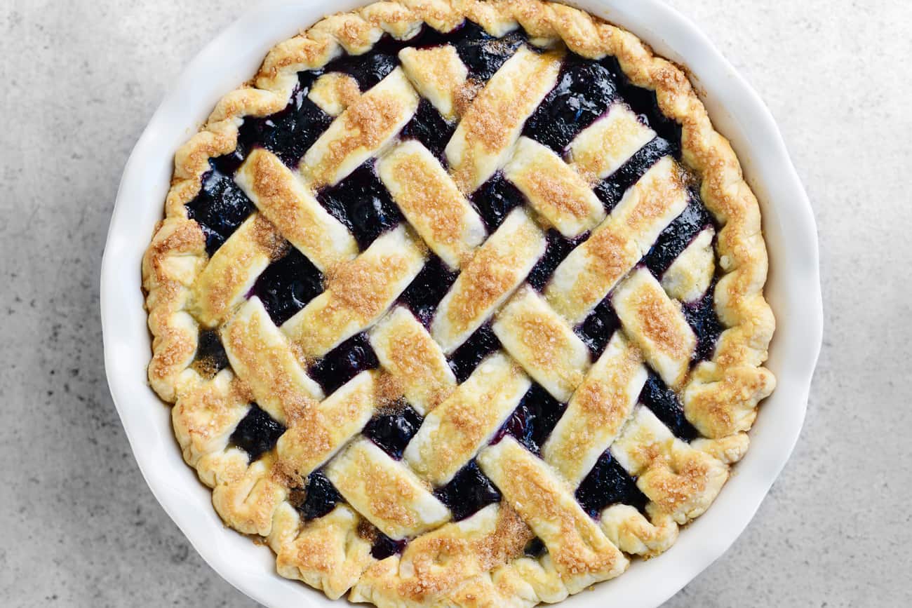 a baked blueberry pie