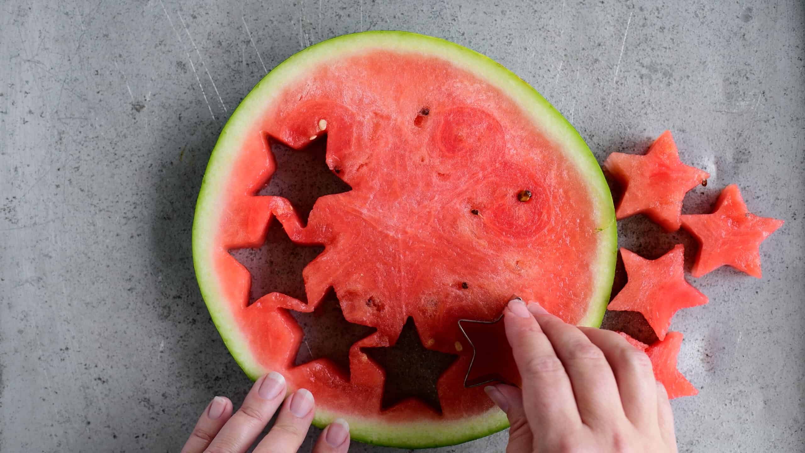 cutting a watermelon into stars