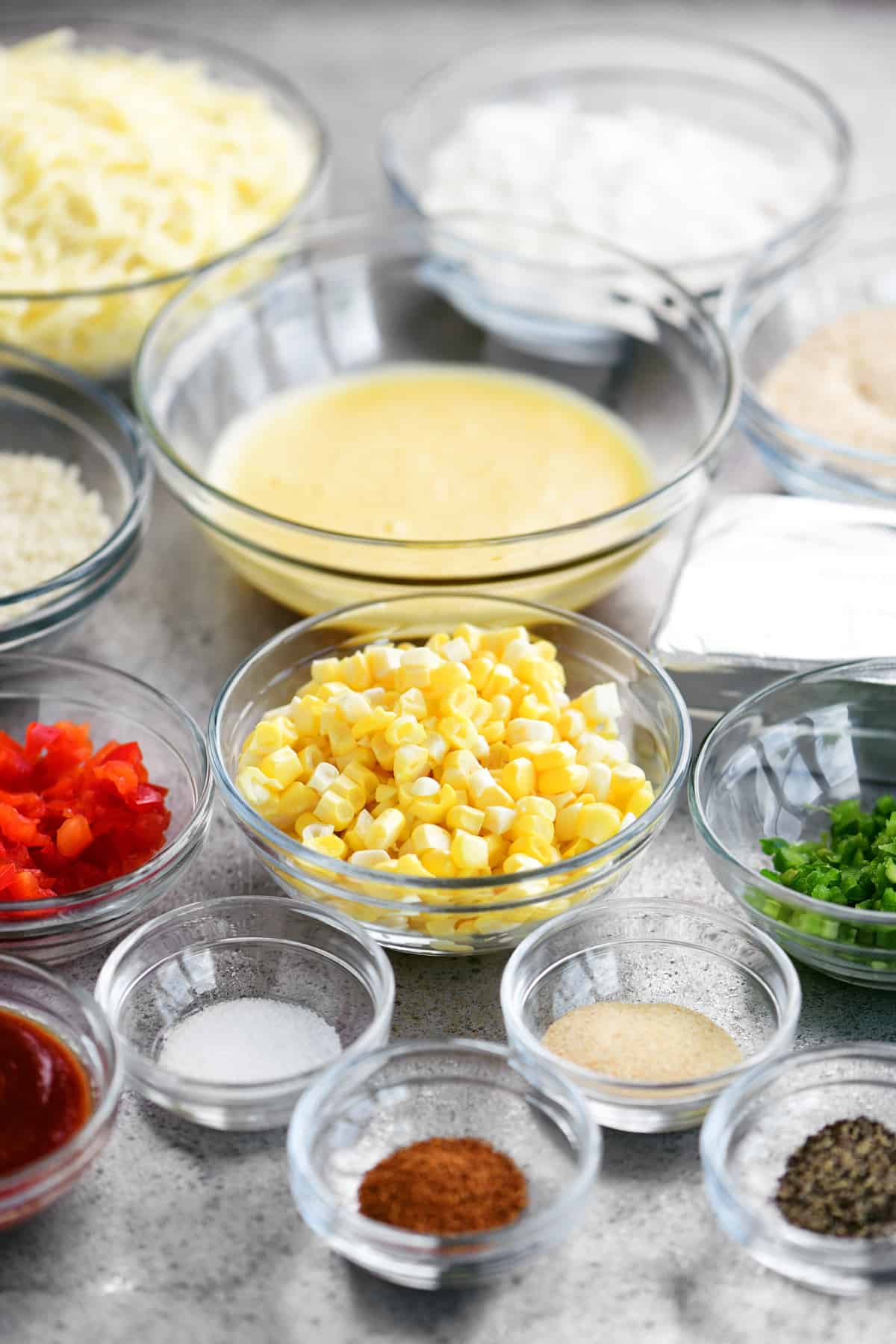 ingredients for corn poppers recipe in bowls