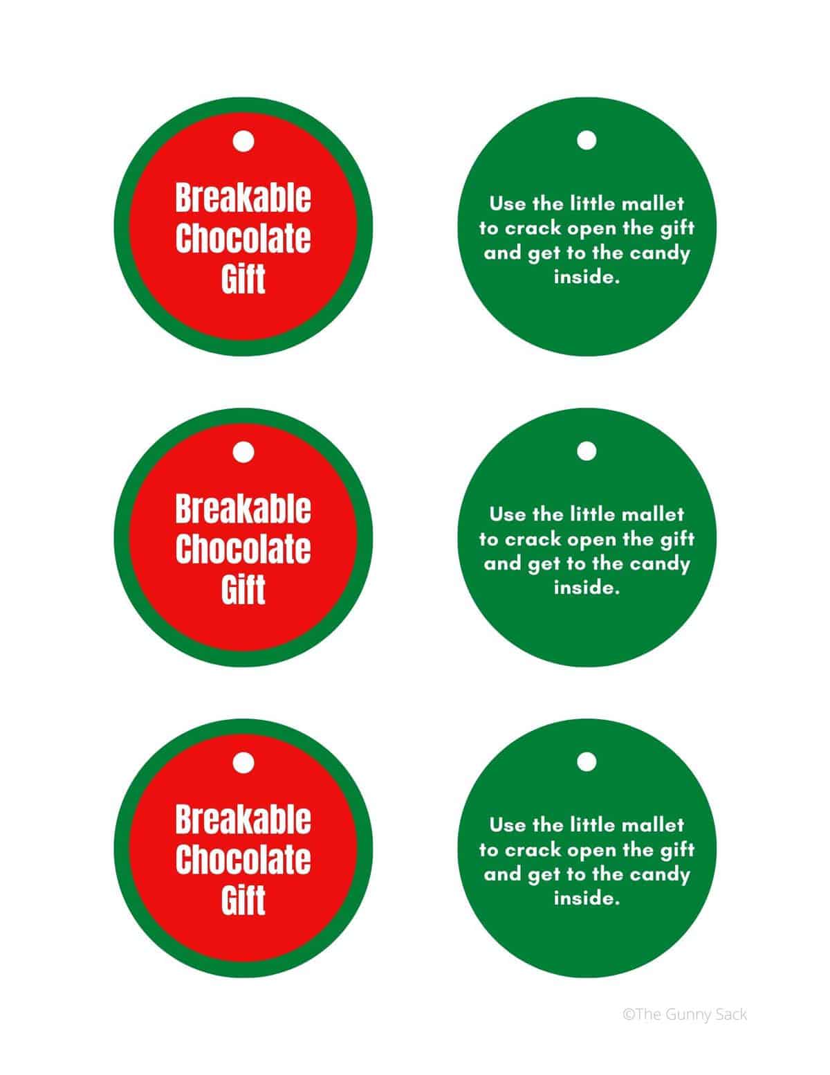 breakable chocolate gifts printable labels