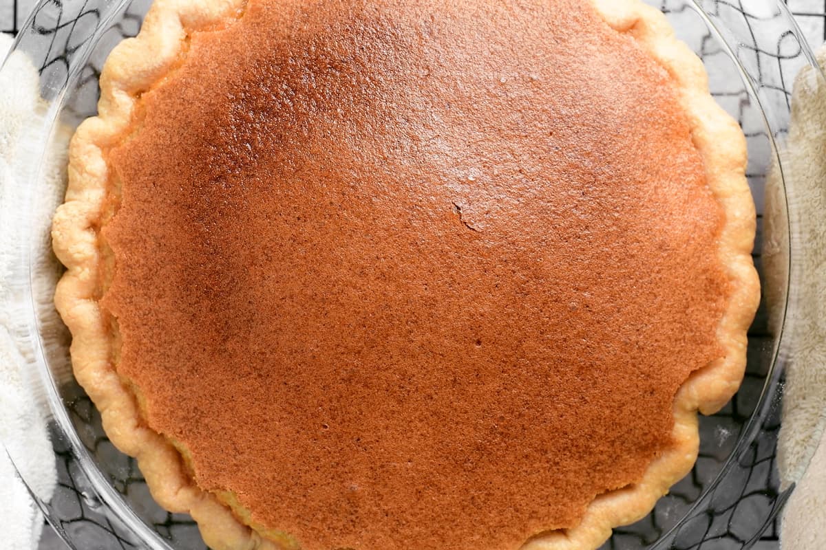 a chess pie freshly baked