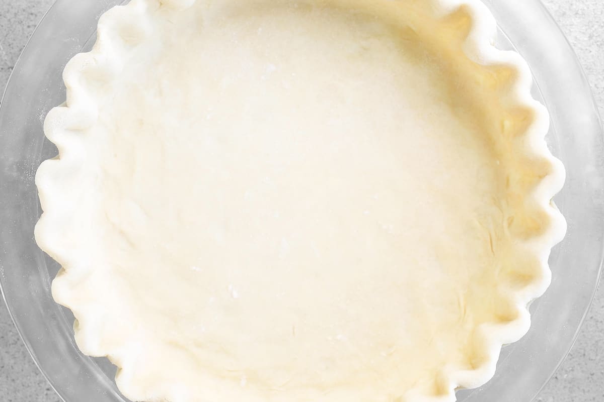 a newly formed pie crust