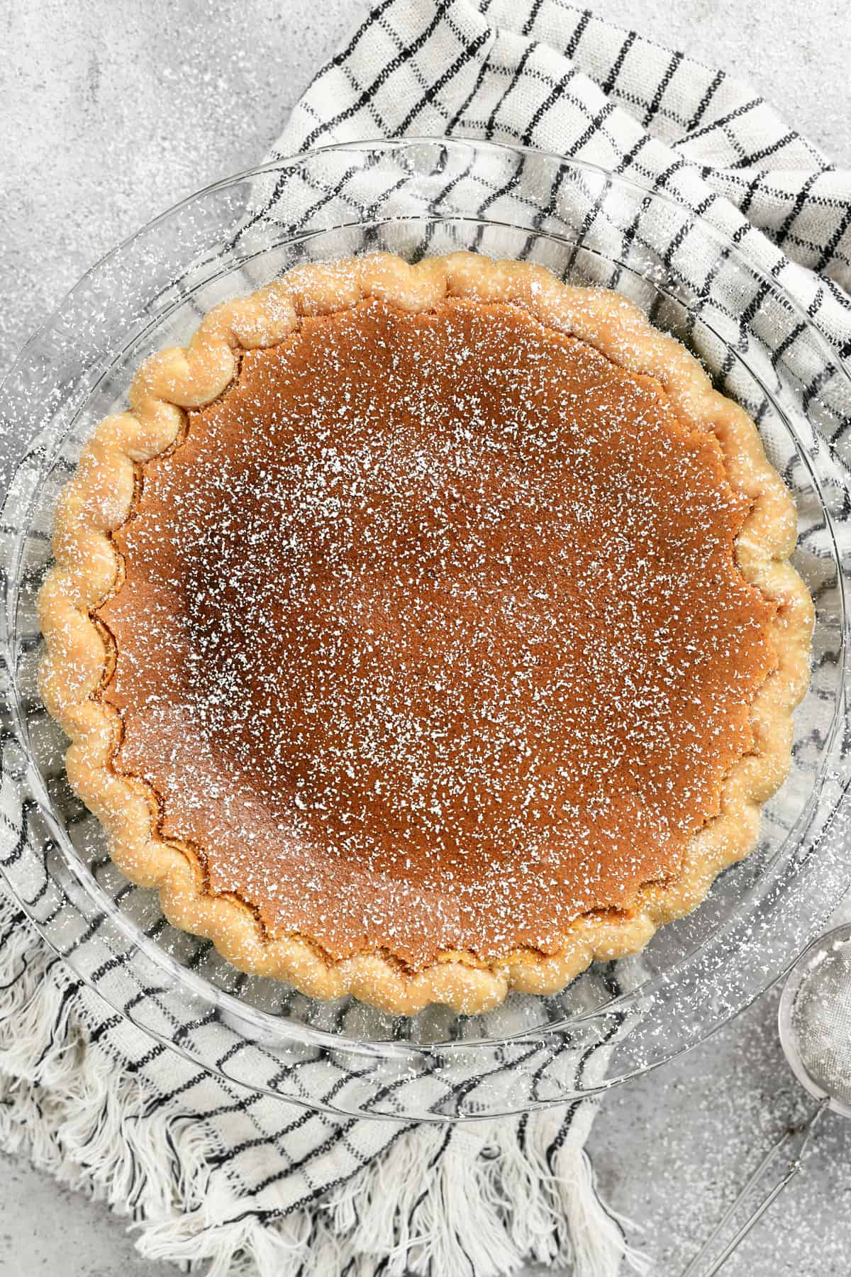 a chess pie in a pie dish