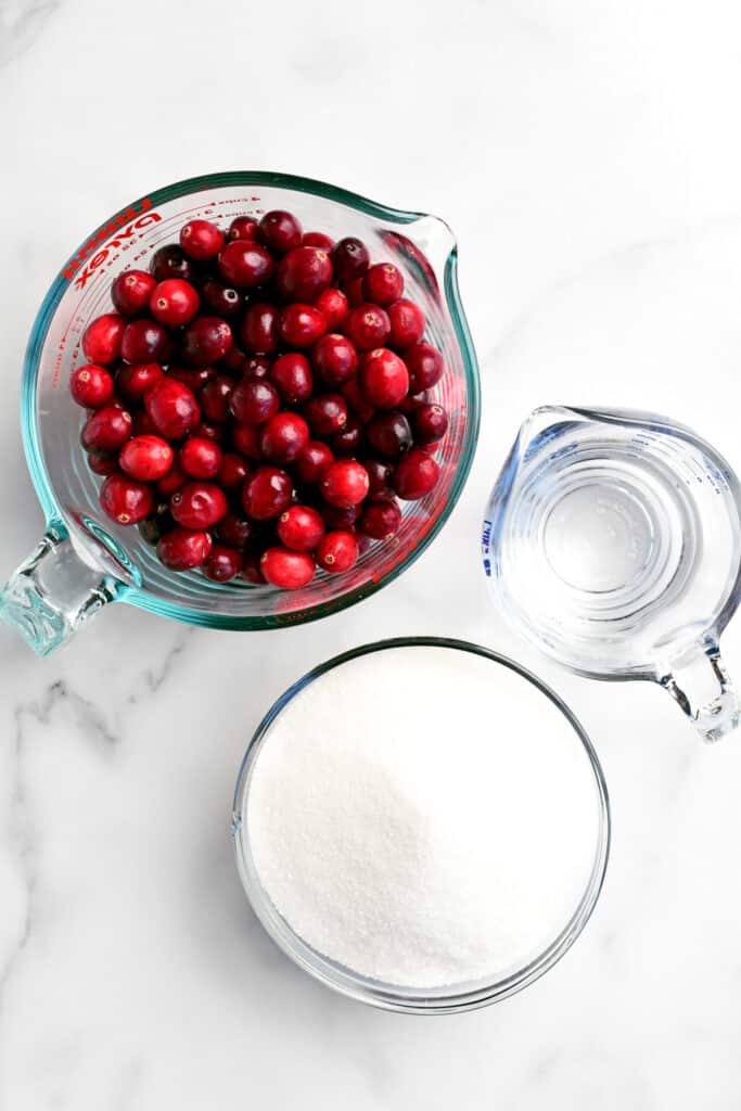 ingredients for making sugared cranberries