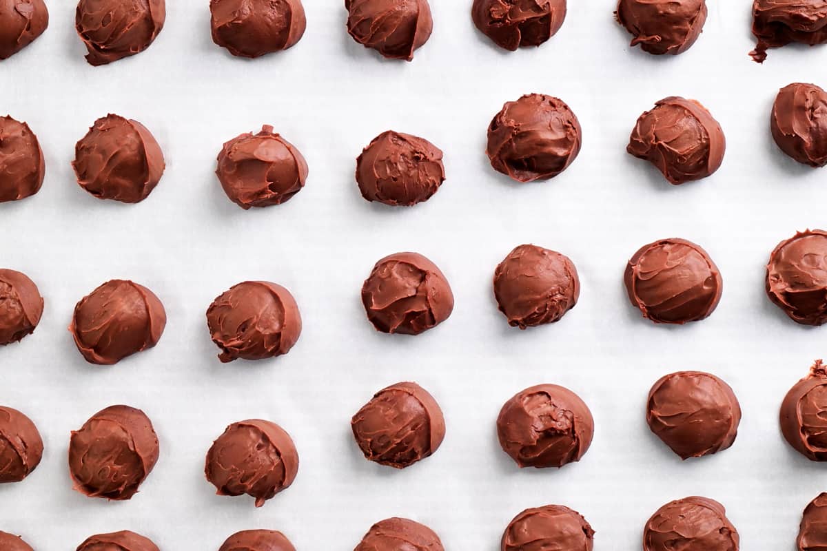 chilled balls of chocolate