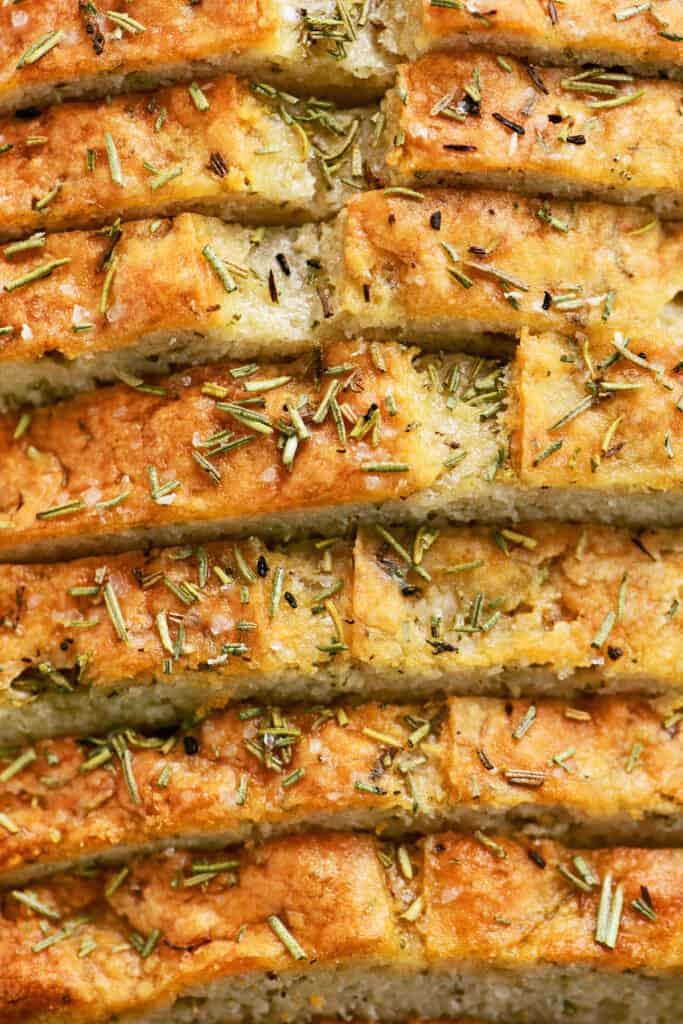 several slices of two-ingredient dough rosemary bread