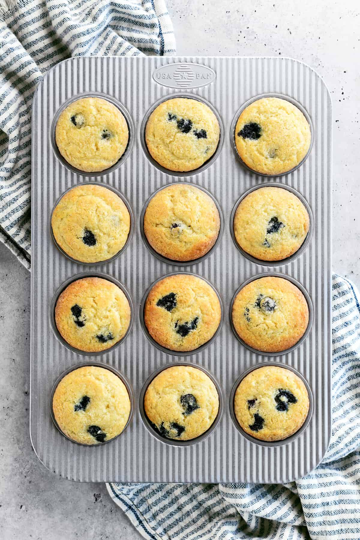 a muffin tin with muffins in it