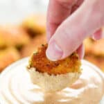 fried zucchini dipped in chipotle ranch dressing