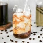 iced vanilla cold brew in a glass