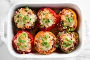 stuffed peppers with cilantro.