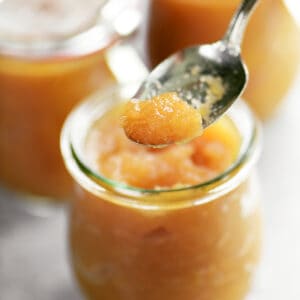 a spoonful of applesauce.