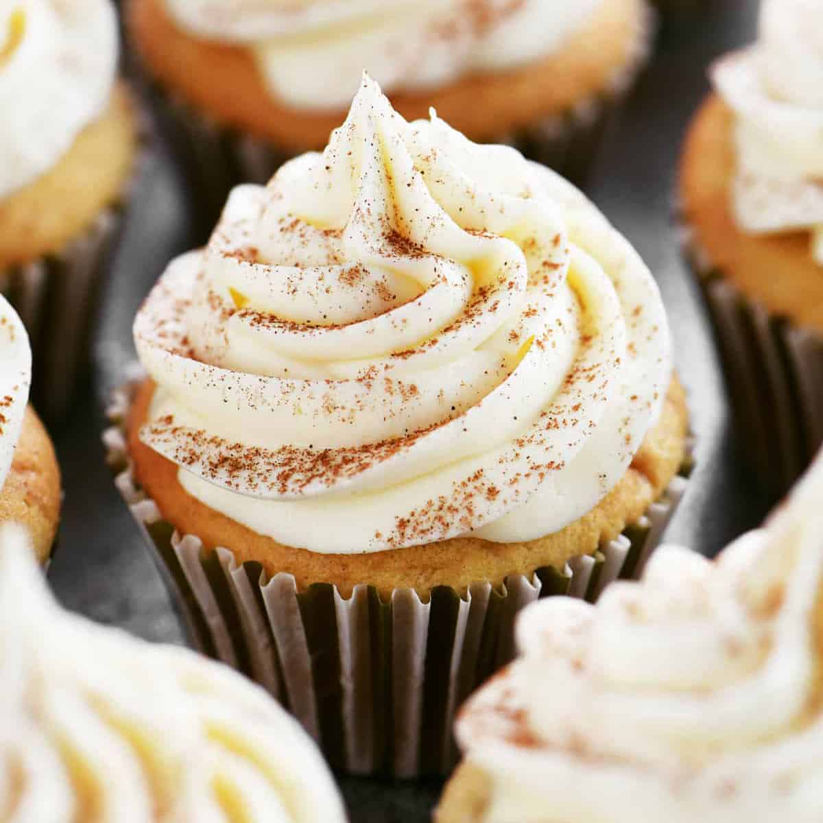 banana cupcake with frosting.