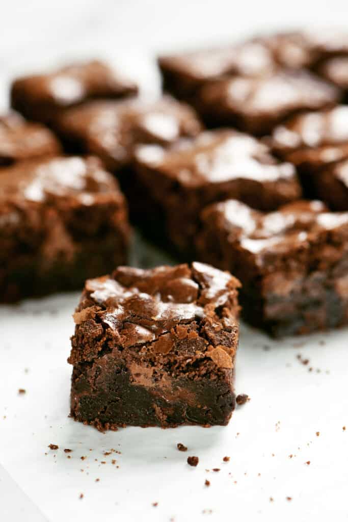 a pieces of brownies made from scratch.