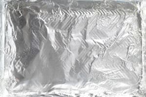 a pan lined with foil.