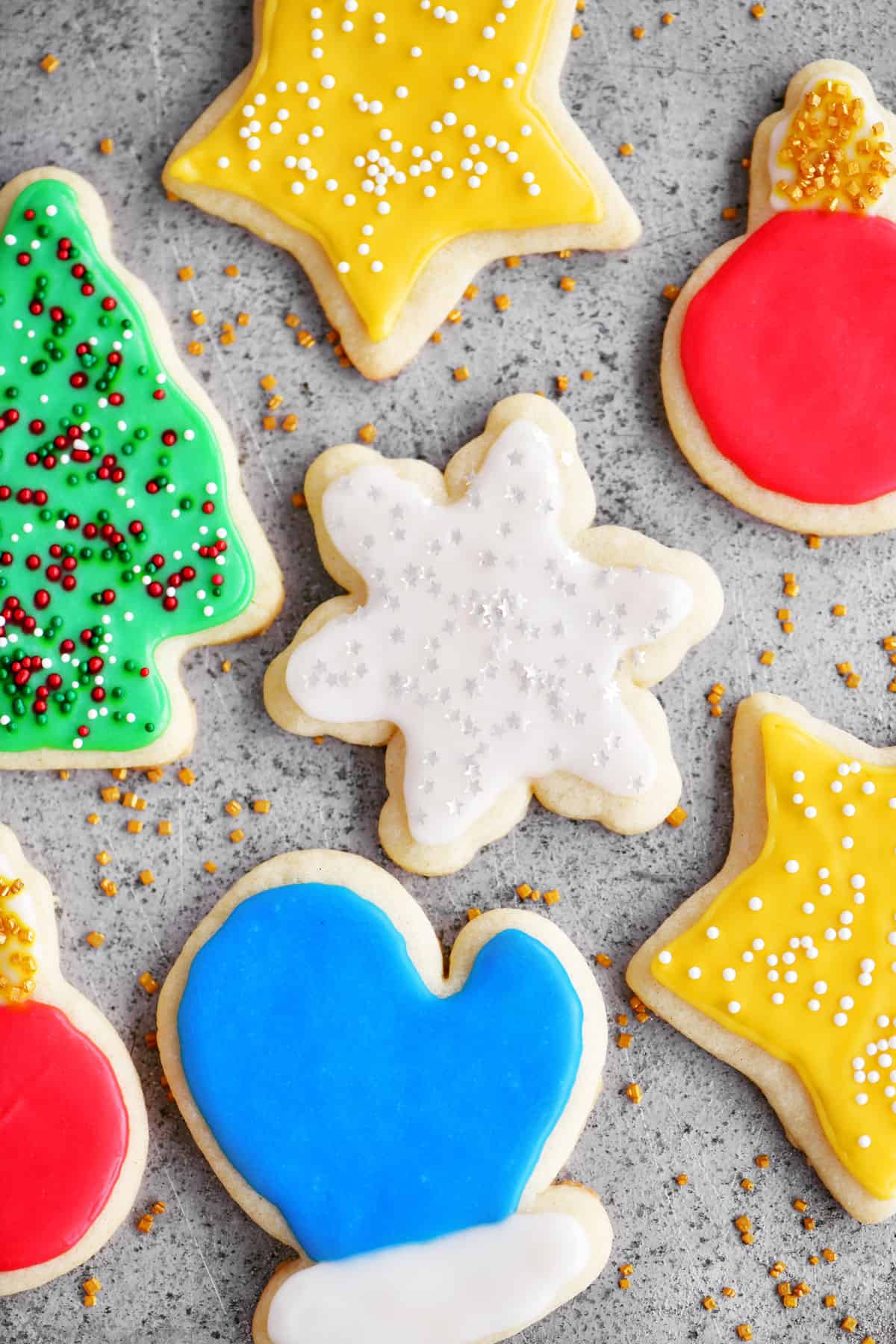Iced cut out sugar cookies.