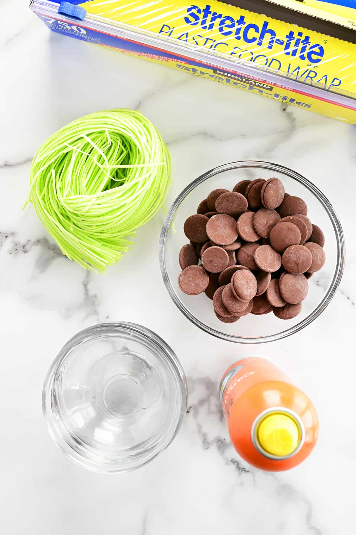 ingredients for chocolate nests.