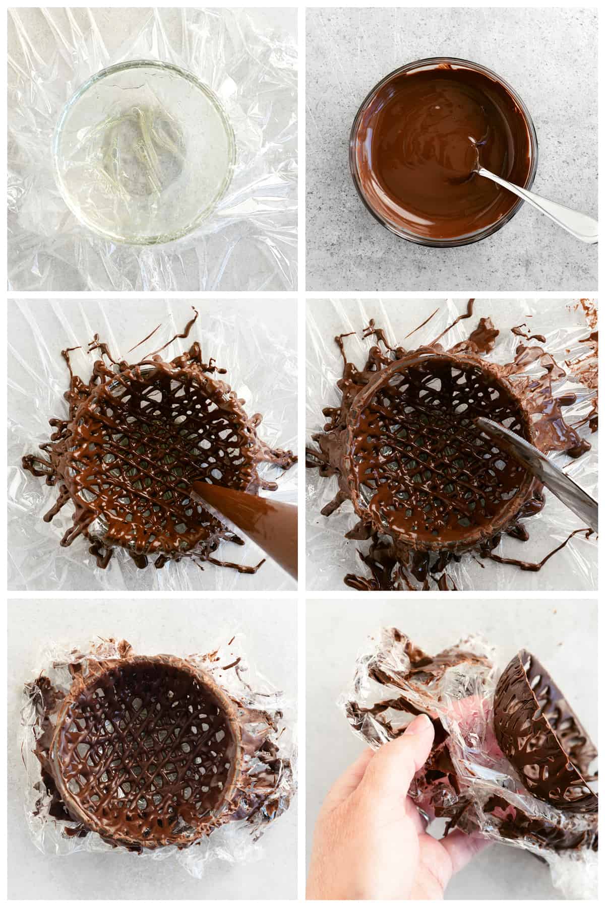 melted chocolate in bowls.