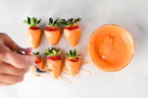 carrot dipped strawberries.