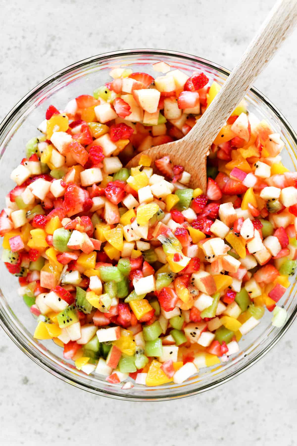 Fruit salsa in a bowl.