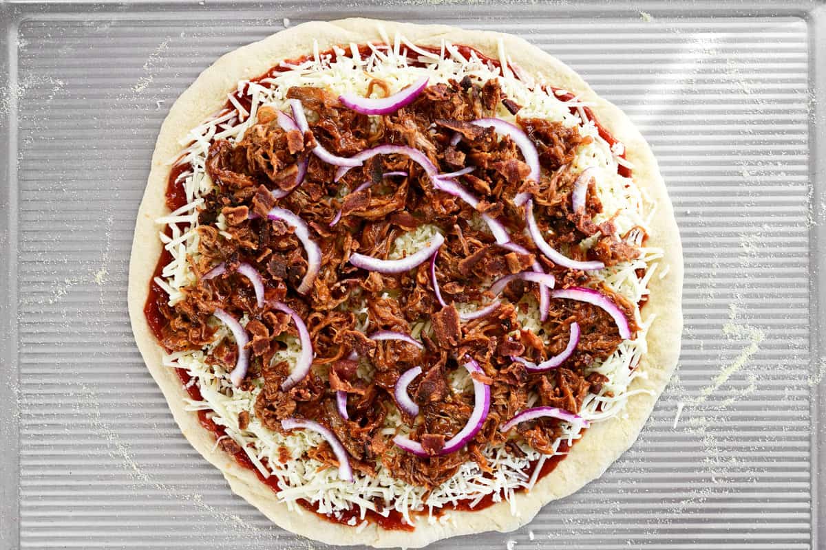 Add sliced red onions.