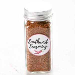Southwest spice blend in a seasoning jar.
