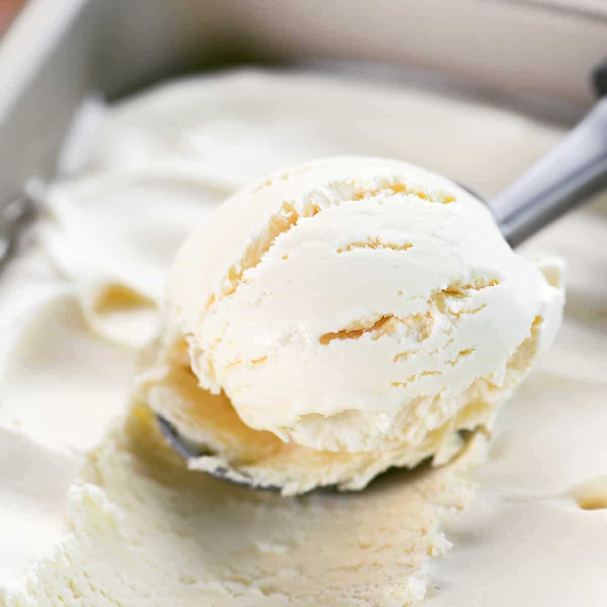 A scoop of 3 ingredient ice cream.